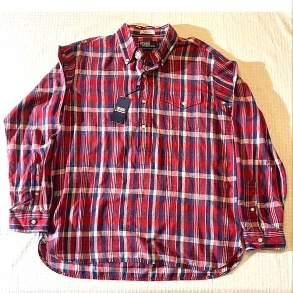 NWT Men's Ralph Lauren Polo Madras Classic-fit Popover Shirt - Picture 9 of 12